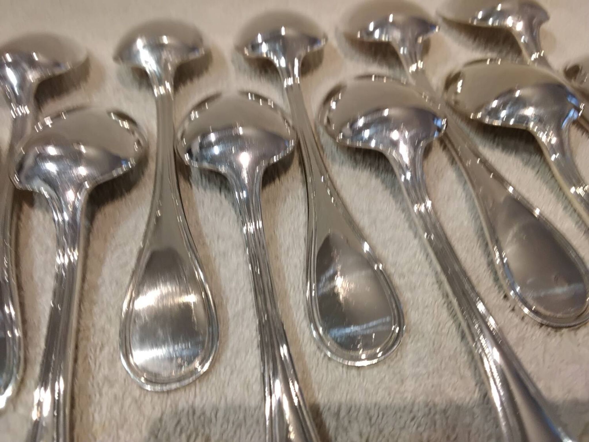 6 silver-plated soup spoons, Christofle Albi silversmith, 20.6cm
