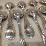 6 silver-plated soup spoons, Christofle Albi silversmith, 20.6cm