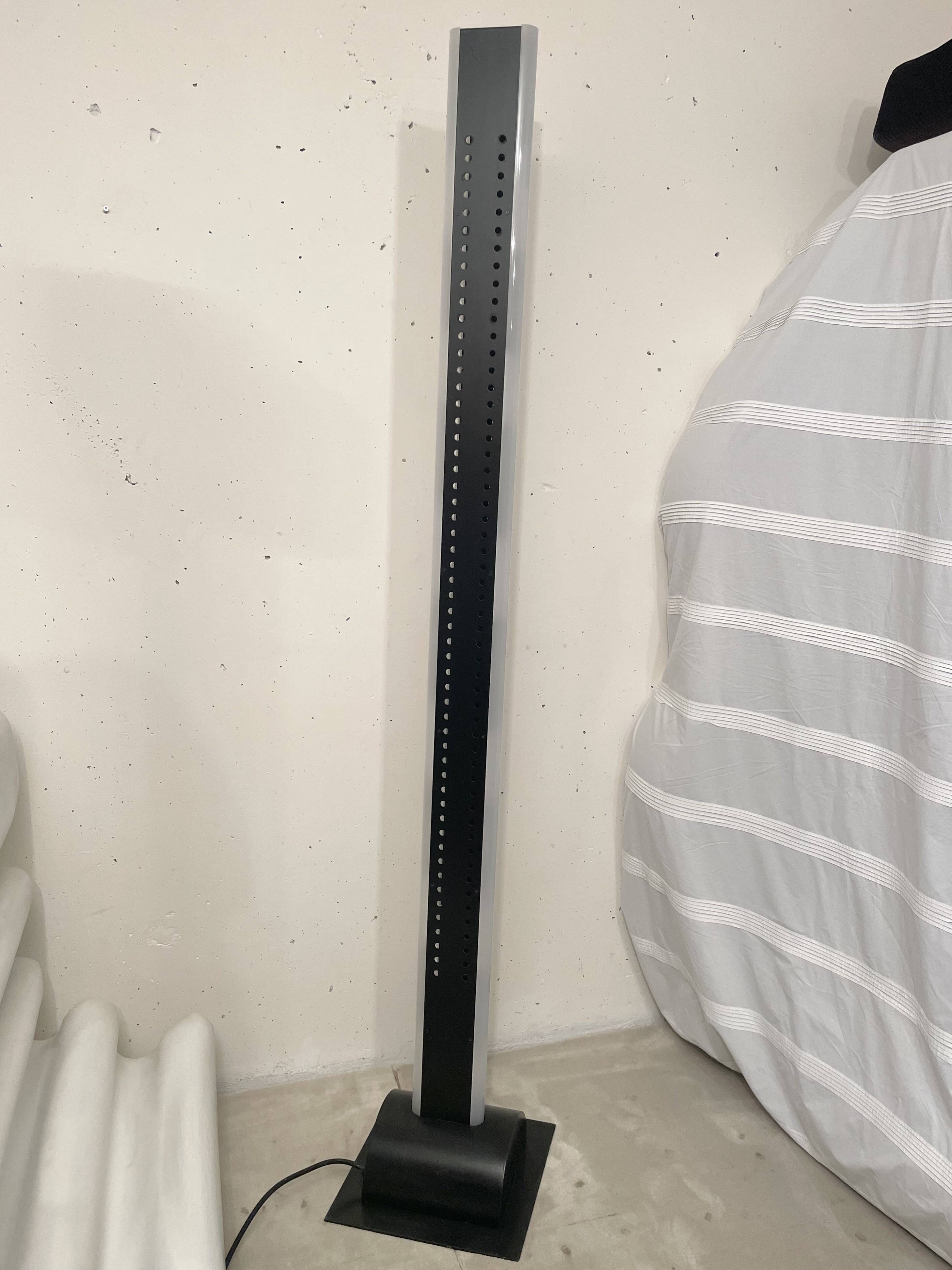 Postmodern Italian metal and plexiglass floor lamp, 1980