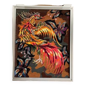 Canvas Jean Lurçat framed firebird