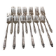 12 four-pronged lunch forks, silver-plated metal, SFAM silversmith, Russian style