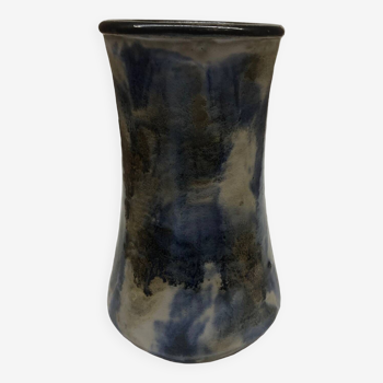 Belgian molten flamed stoneware vase by Lardinois