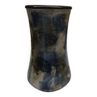 Belgian molten flamed stoneware vase by Lardinois
