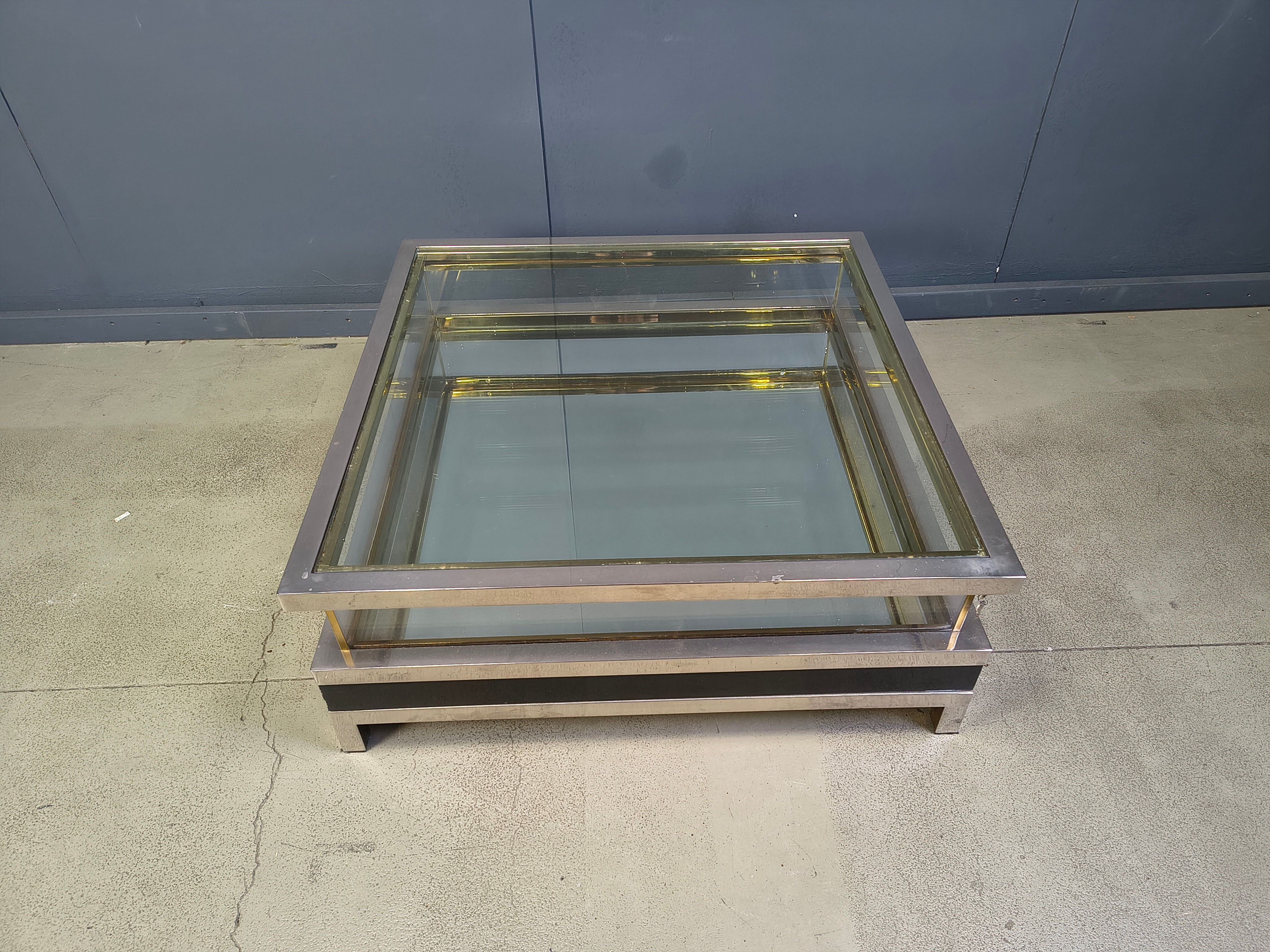 Vintage sliding top coffee table, 1970s