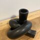 Black ceramic knot candle holder