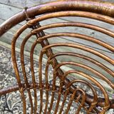 Pair of rattan armchairs, metal legs CIRCA 1950