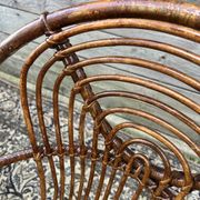 Paire de fauteuils en rotin, pieds métal CIRCA 1950