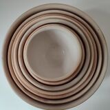 Set of 7 stackable stoneware bowls
