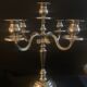 2 candlesticks, candelabras, silver metal, 5 flames, 37 cm
