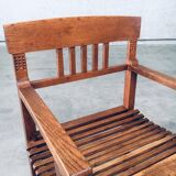 Dutch Modernist Carved Oak Side Chair, 1920s