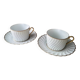 2 White Limoges Porcelain Breakfast or Chocolate Cups