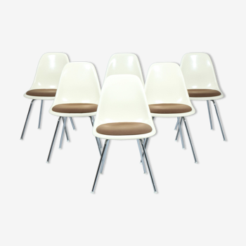 Series of 6 Eames chairs model DSX. Herman Miller edition
