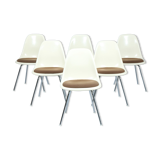 Series of 6 Eames chairs model DSX. Herman Miller edition