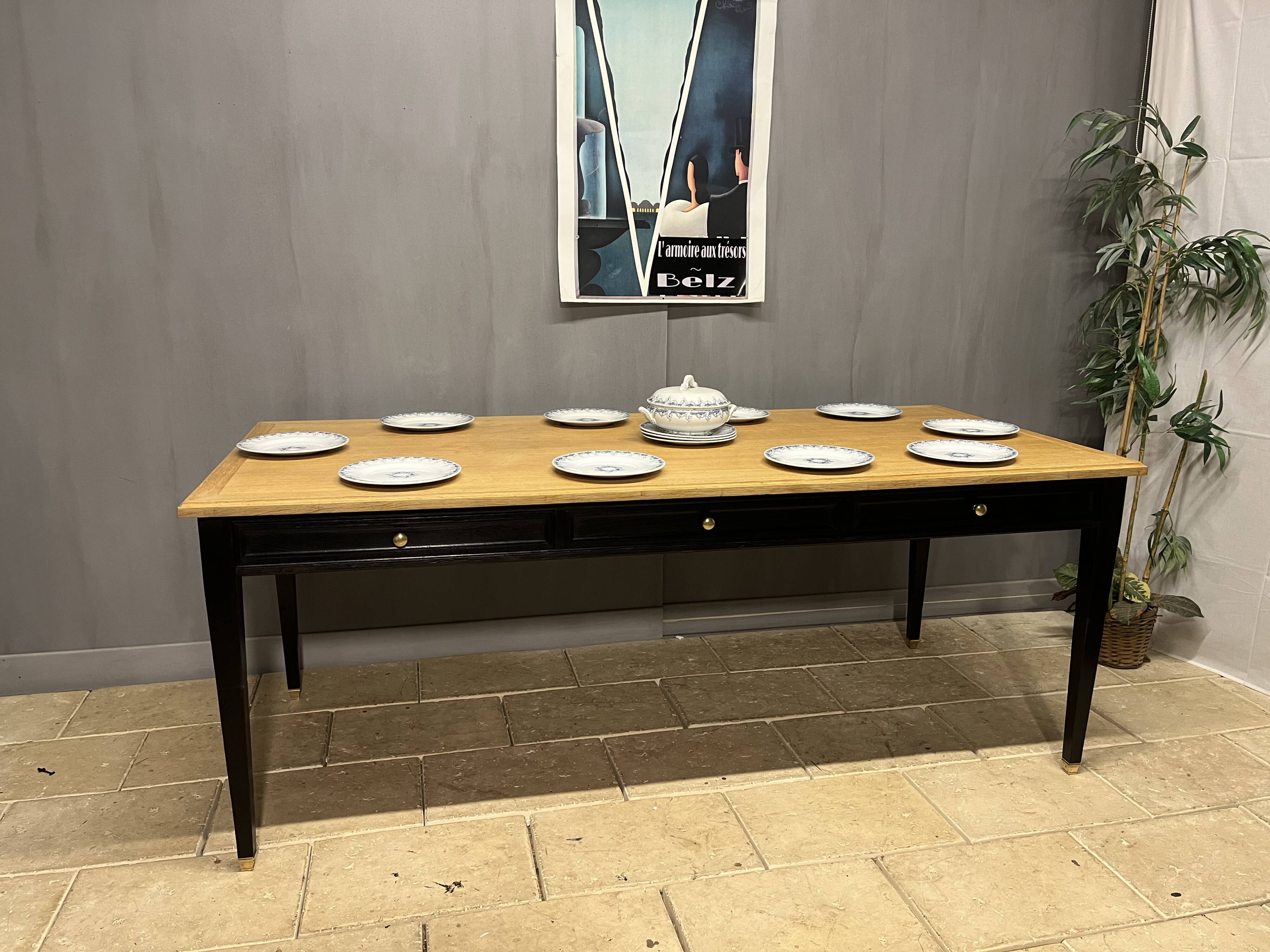 Administration table for dining room or rectangular oak desk