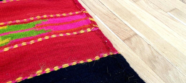 Kilim fleurs en laine faite à la main 256x150cm