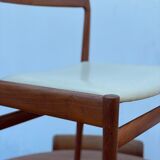 Table ronde scandinave en teck avec 4 chaises