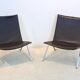 Fauteuils PK22 en cuir brun par Poul Kjærholm pour Fritz Hansen
