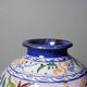 Vintage Portuguese vase in glazed terracotta with hand-painted floral decoration.