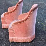 Paire de fauteuils  crapauds vintage