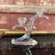 Pair of glass candle holders 70s