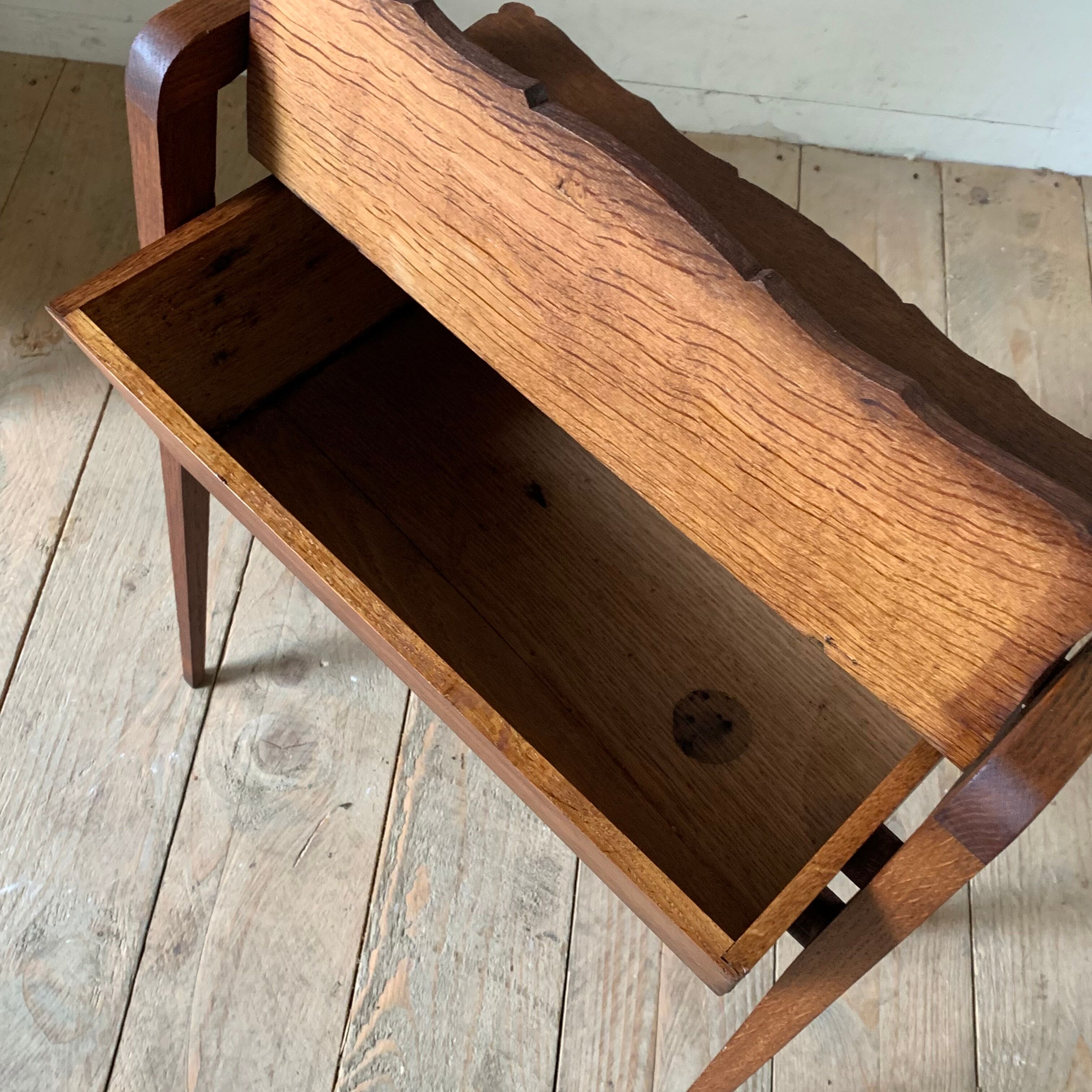 Sewing box vintage solid oak worker