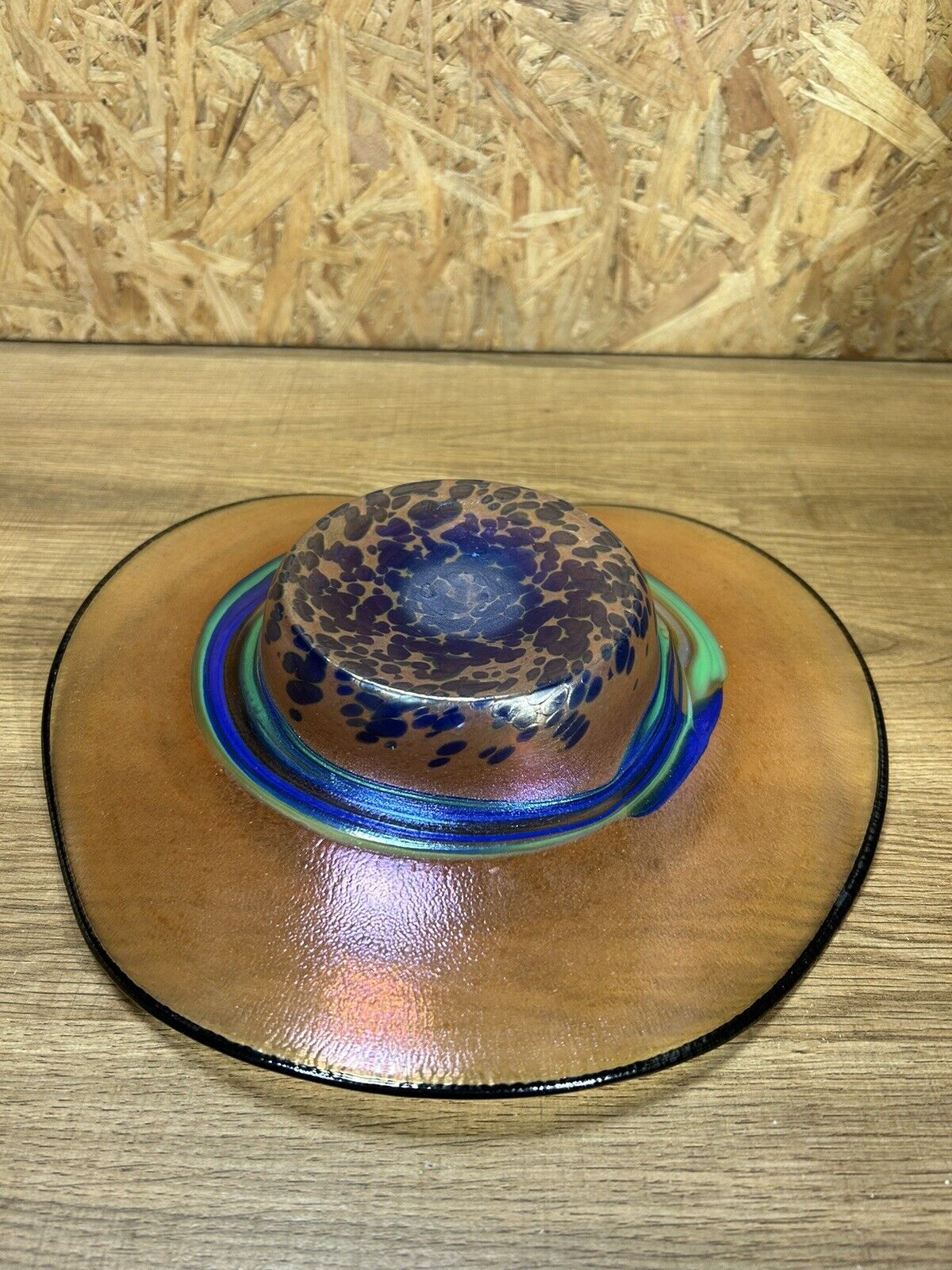 Cup, iridescent glassware, signature