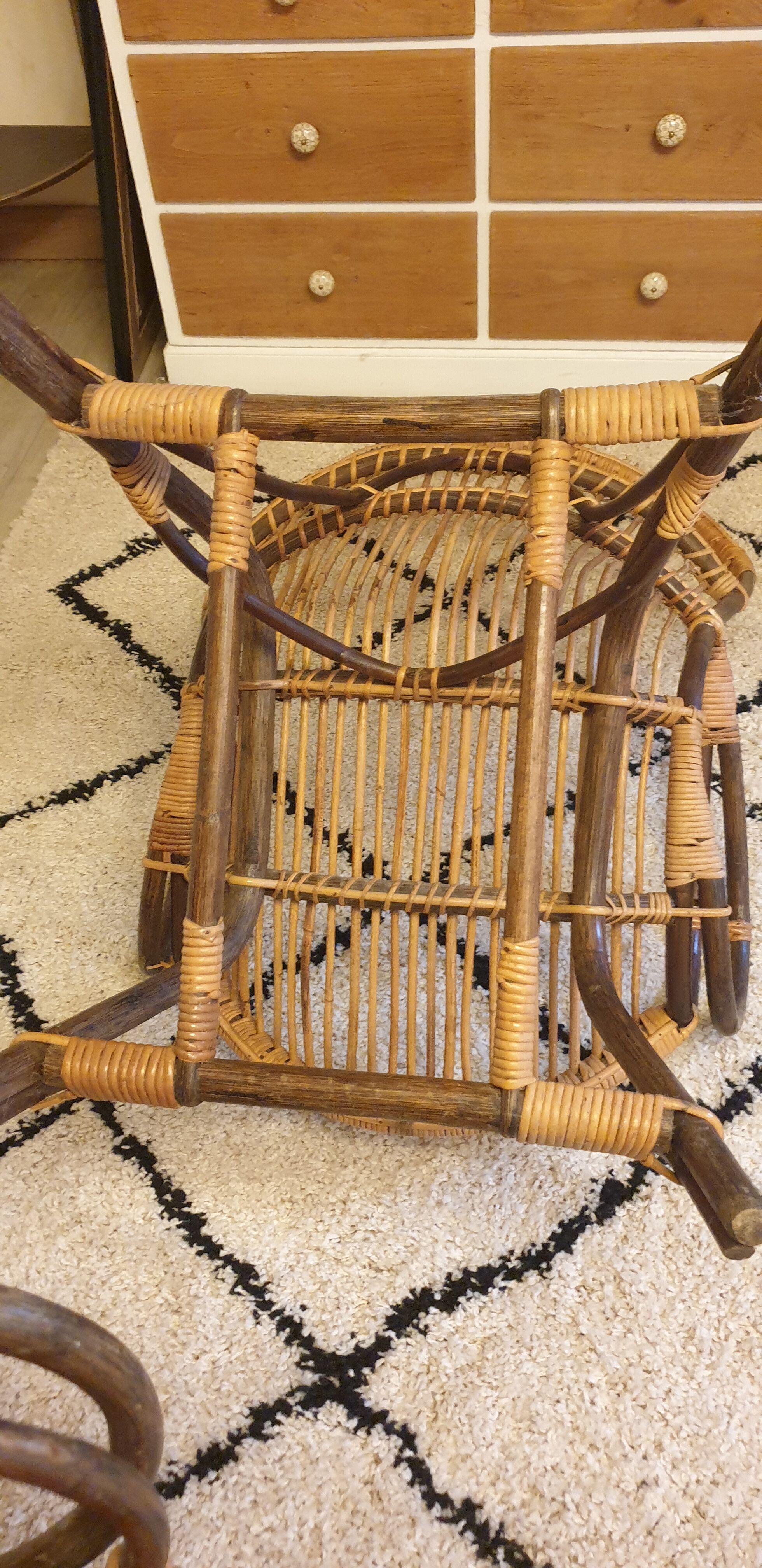 Pair of rattan armchairs