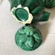 Antique slip cups with saucers, sugar bowl and milk pitcher