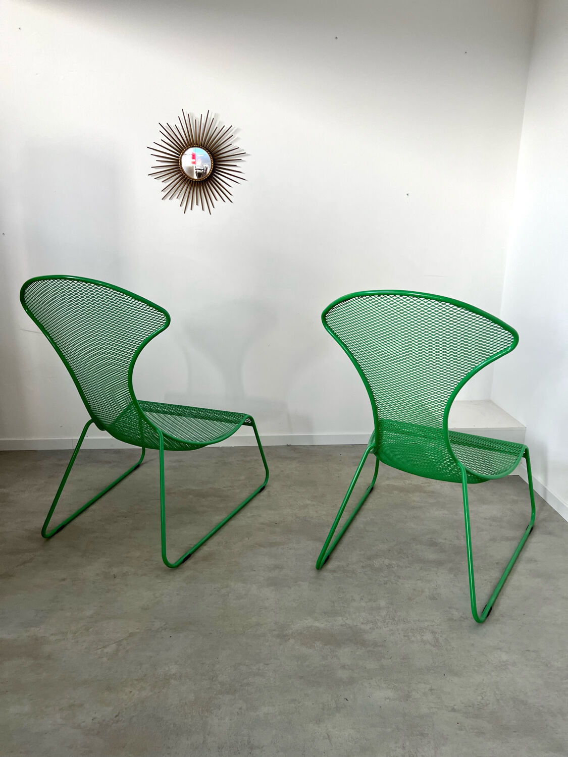Set 2 armchairs green ikea vintage ps 2012 design wiebke braasch vintage metal