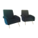 Pair of chairs from the 1950s in blue velvet