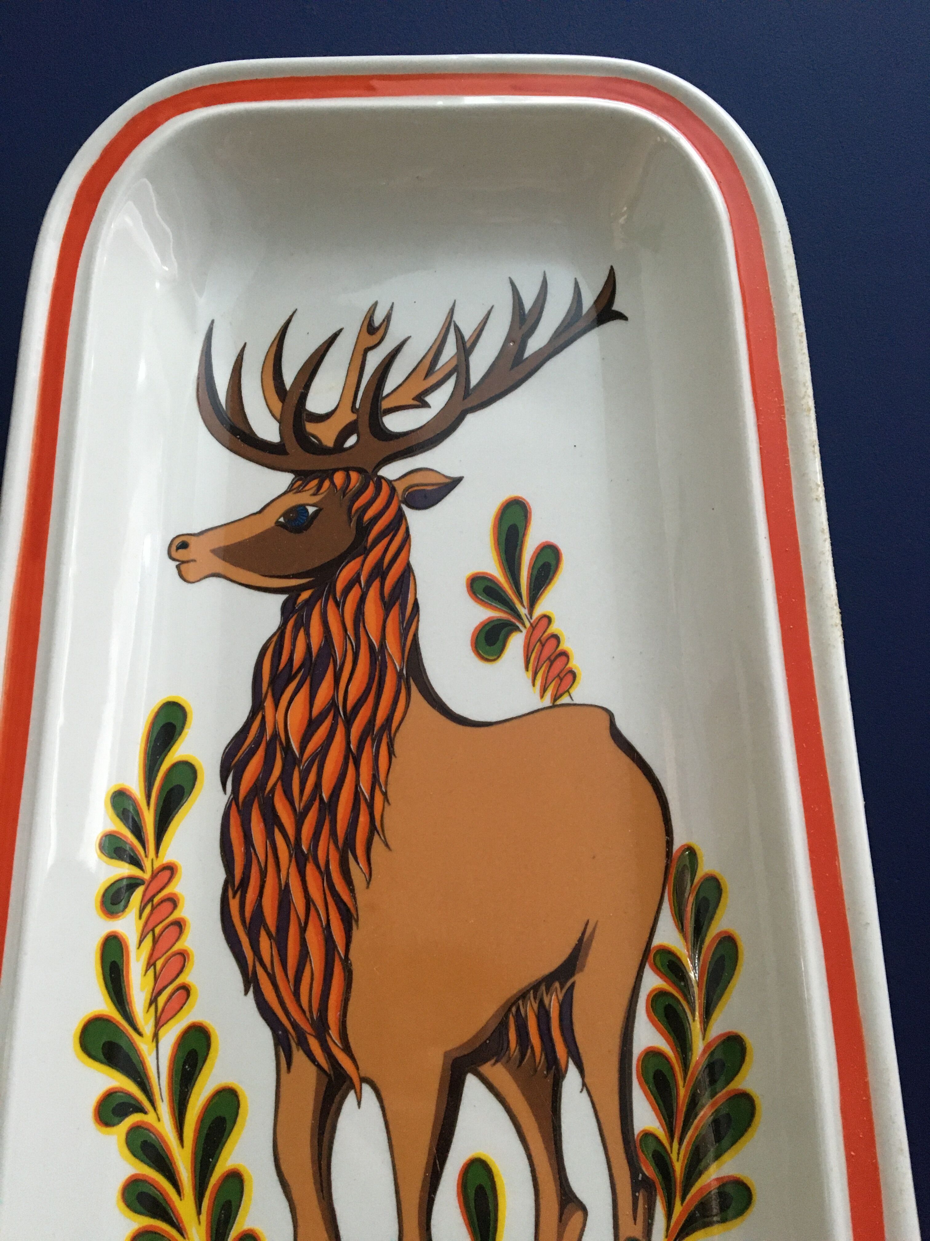Ceramic "deer" dish in the 70s