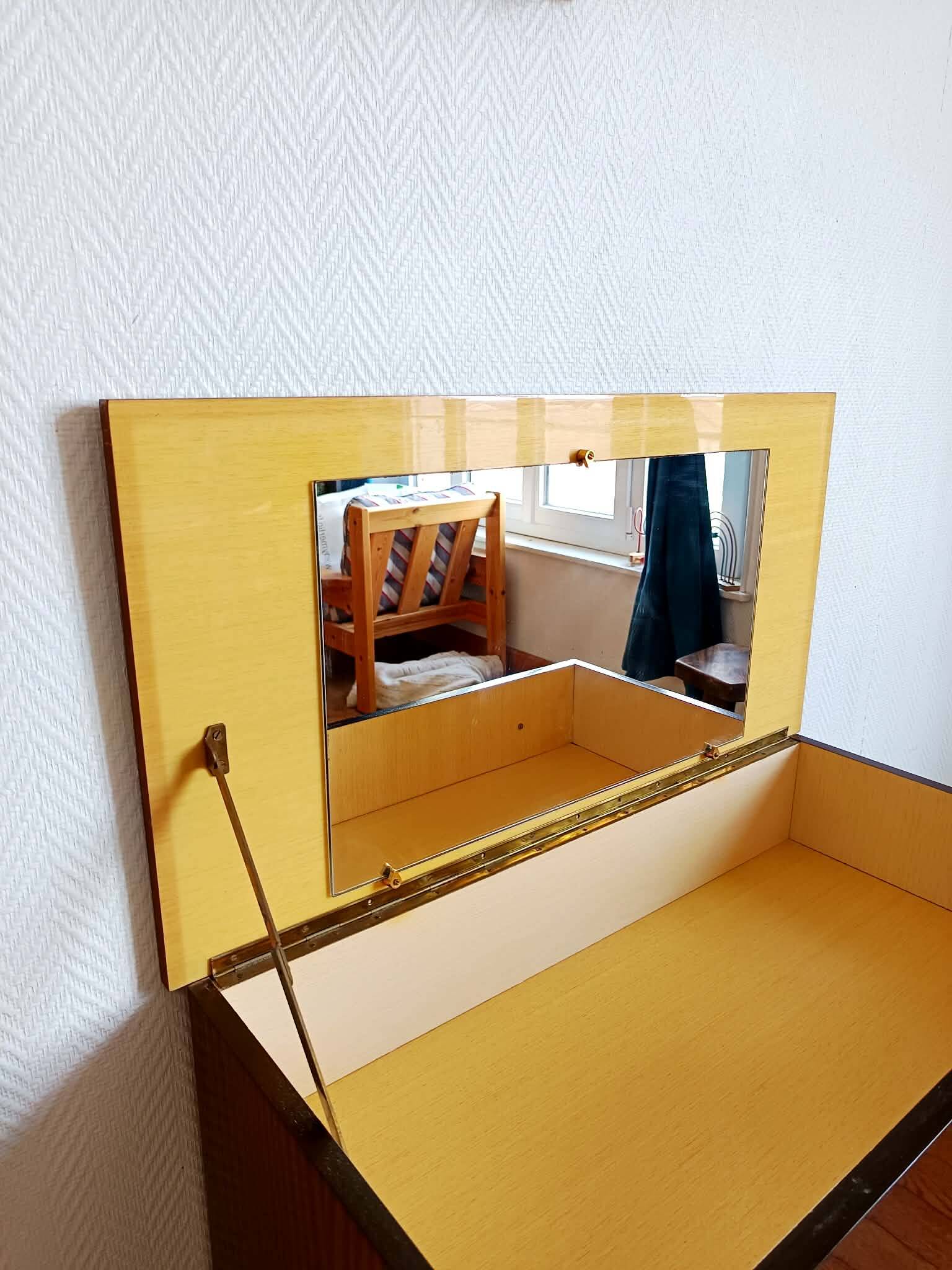 Vintage 1950s lacquered wooden dressing table