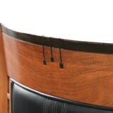 Set of 2 black leather Art Deco design armchairs in good condition