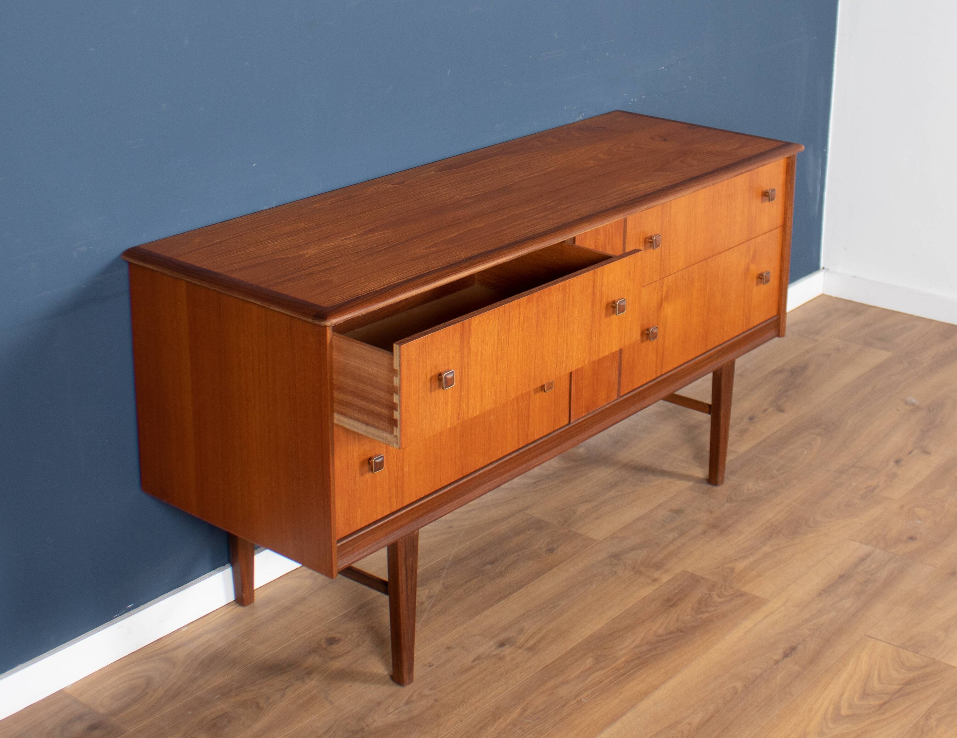 Retro Teak 1960s Homeworthy Chest Of Drawers TV Cabinet Sideboard