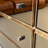 Commode verre Michel Pigneres  laiton et chrome vers 1970