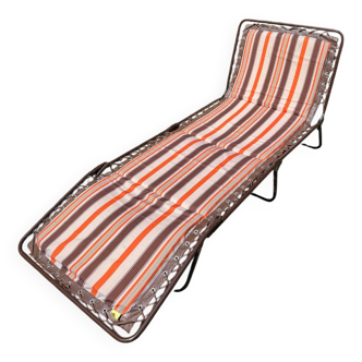 Lafuma vintage striped sun lounger
