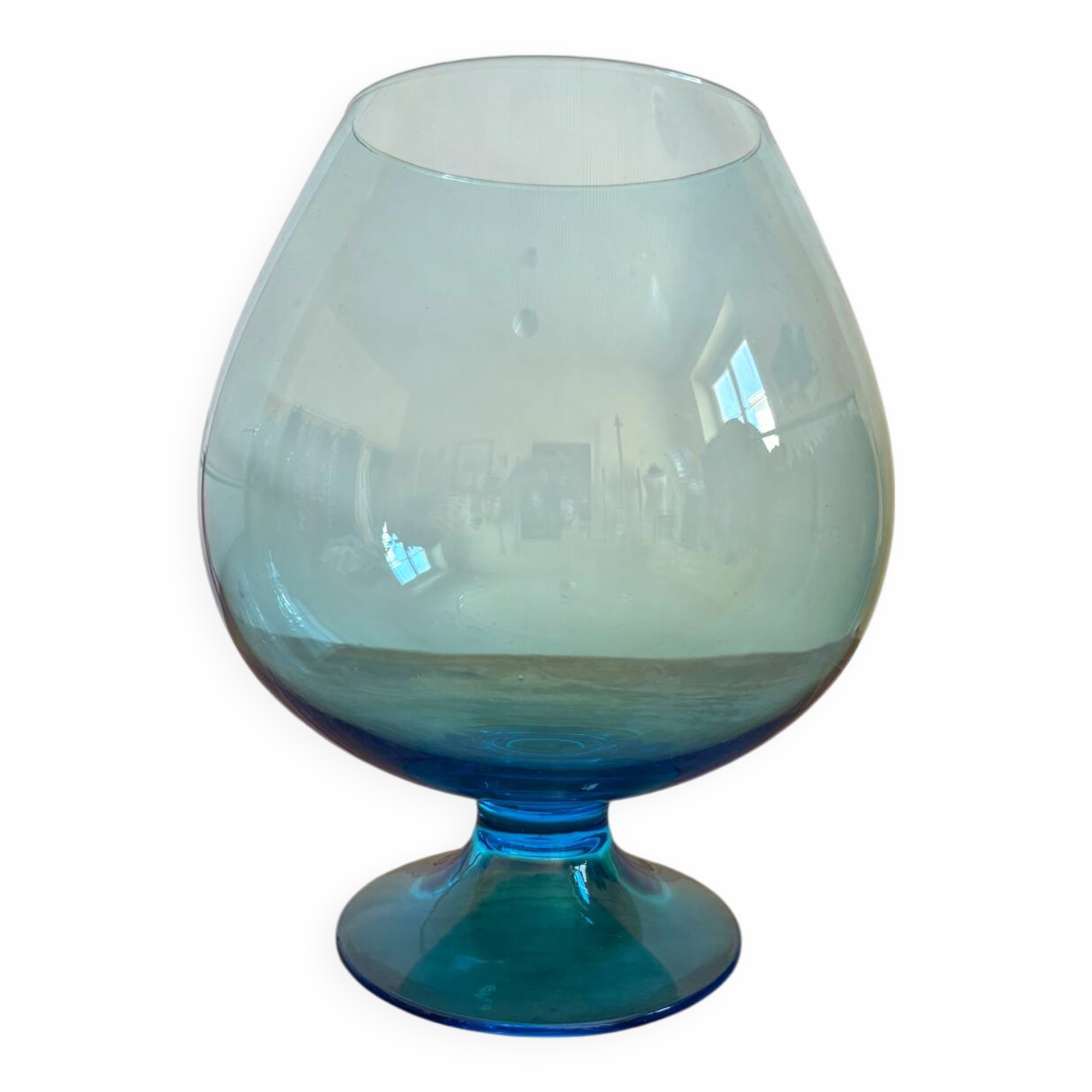 Blue Cognac glass vase
