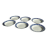 Set of 6 small blue soup plates with sea theme