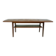 Curved Danish teak coffee table with additional shelf compartment, 1960s