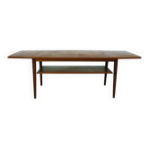 Table basse danoise en teck avec compartiment, années 1960