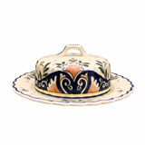 Camembert dish or butter dish in Rouen earthenware