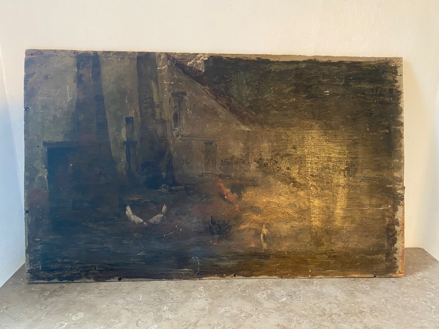 Still life and 19th century school chickens