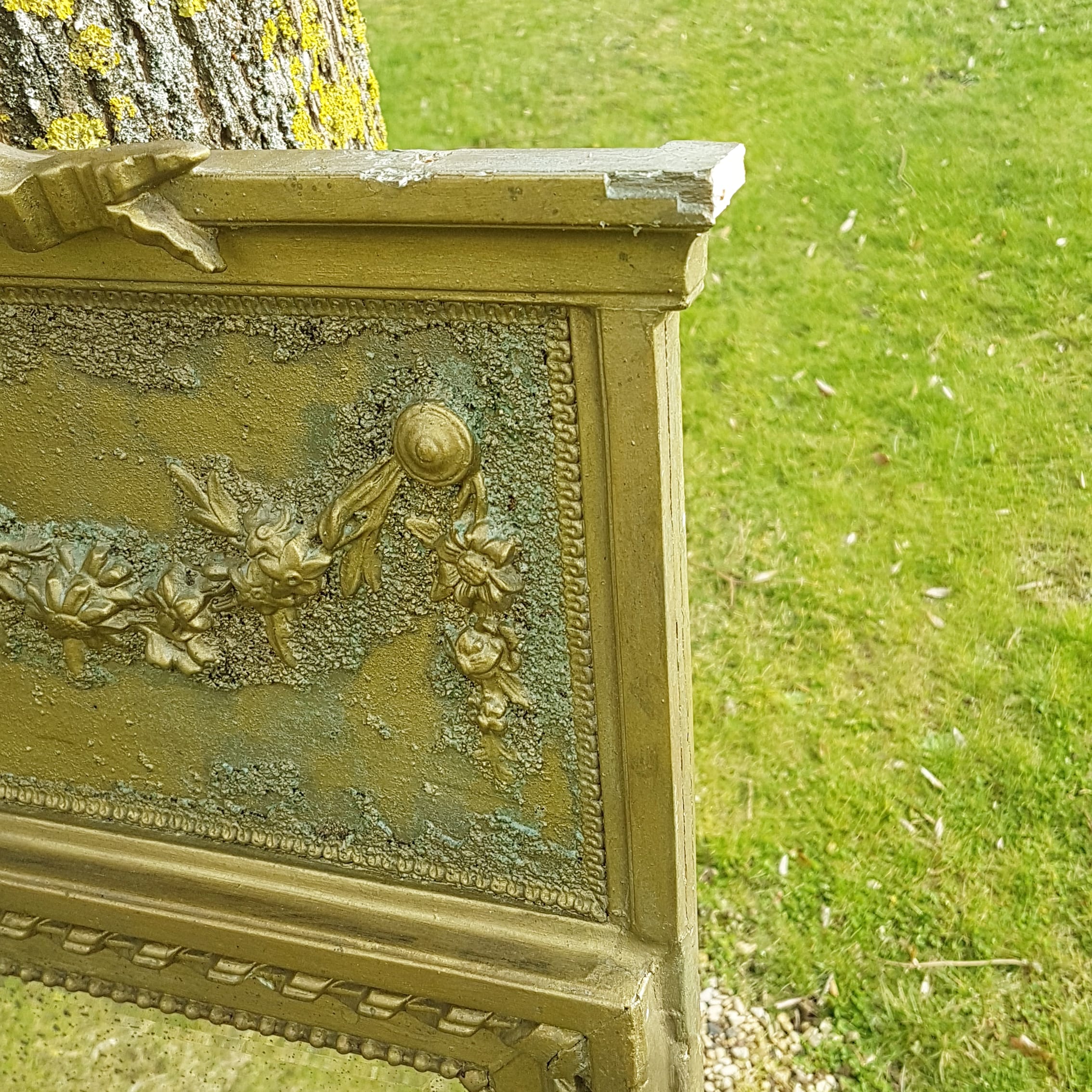 Large early 20th century mirror bevelled 66x128cm