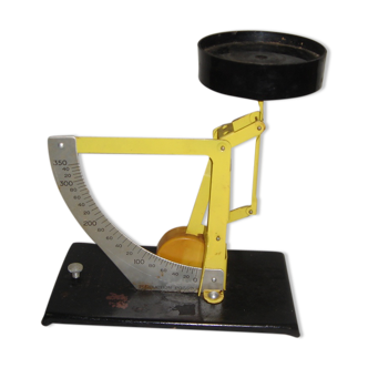 Posso household scale in yellow and black metal, 1960, made in France