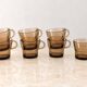7 smoked cups – amber brown, 70s spirit