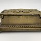 Old brass stamp box, floral decoration - twentieth century