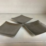Three silver-plated metal trinket trays/candle holders