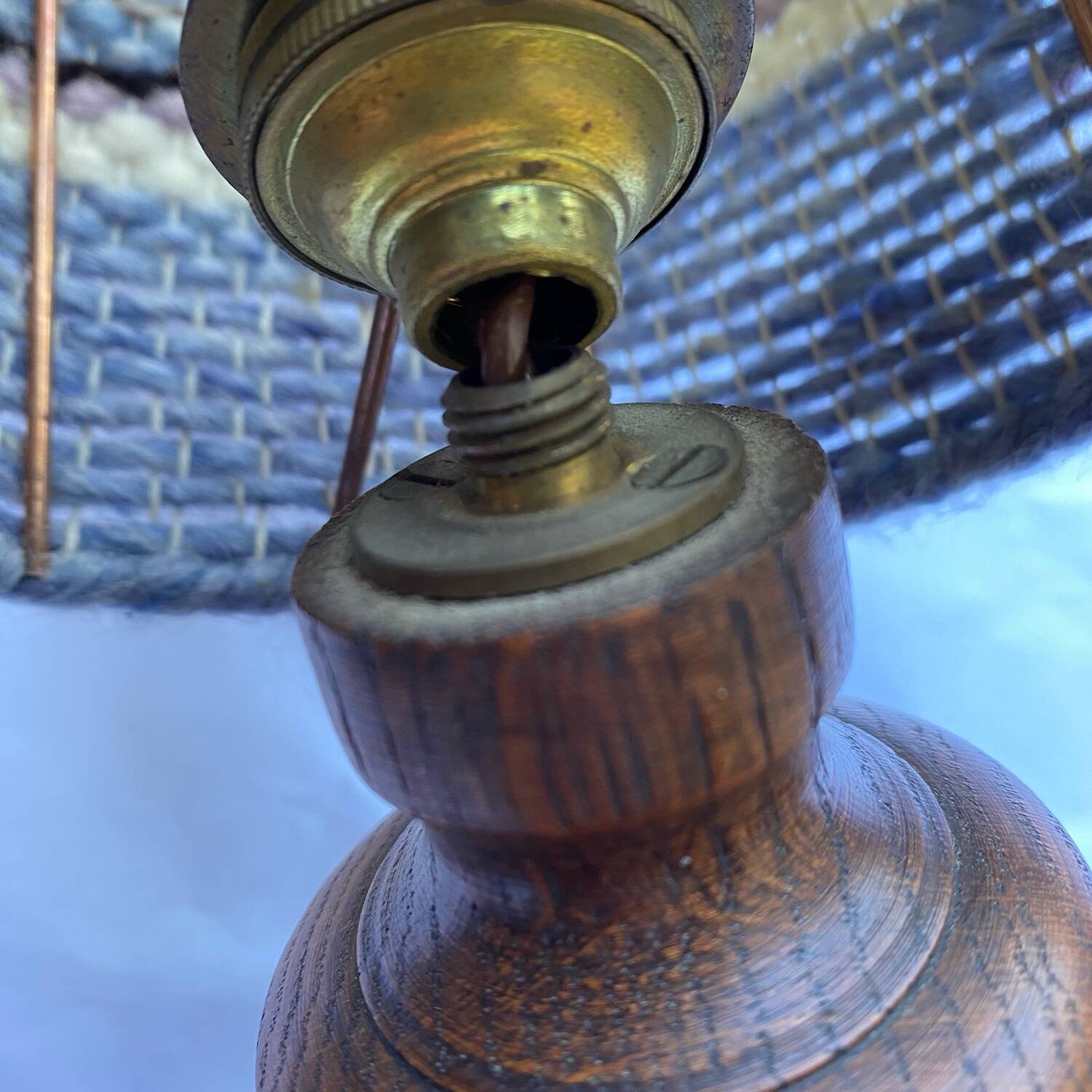 Vintage wool ball lamp from the 70s