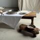 Shallow dish in stainless steel and wood H4 D20