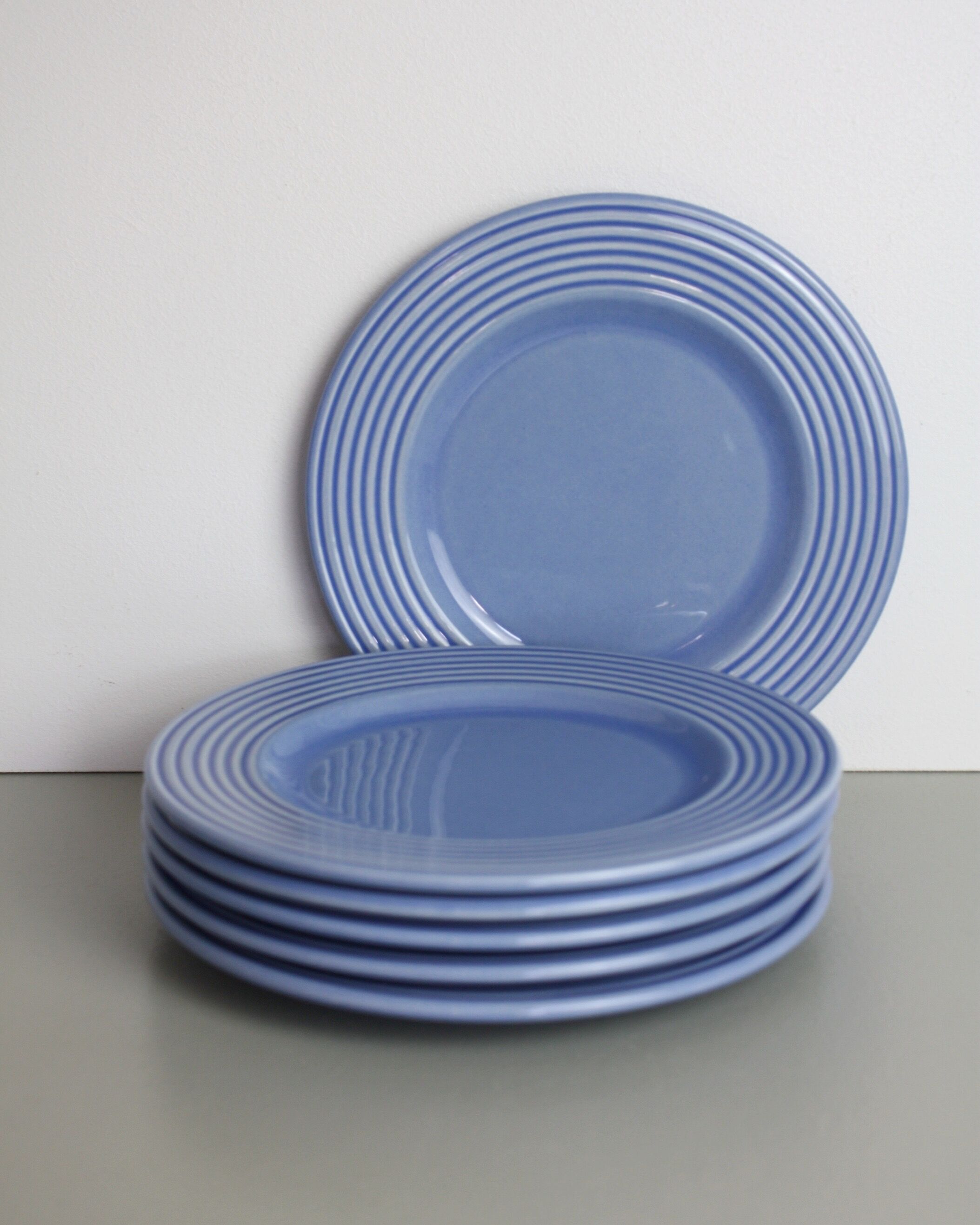Set of 6 blue ceramic plates
